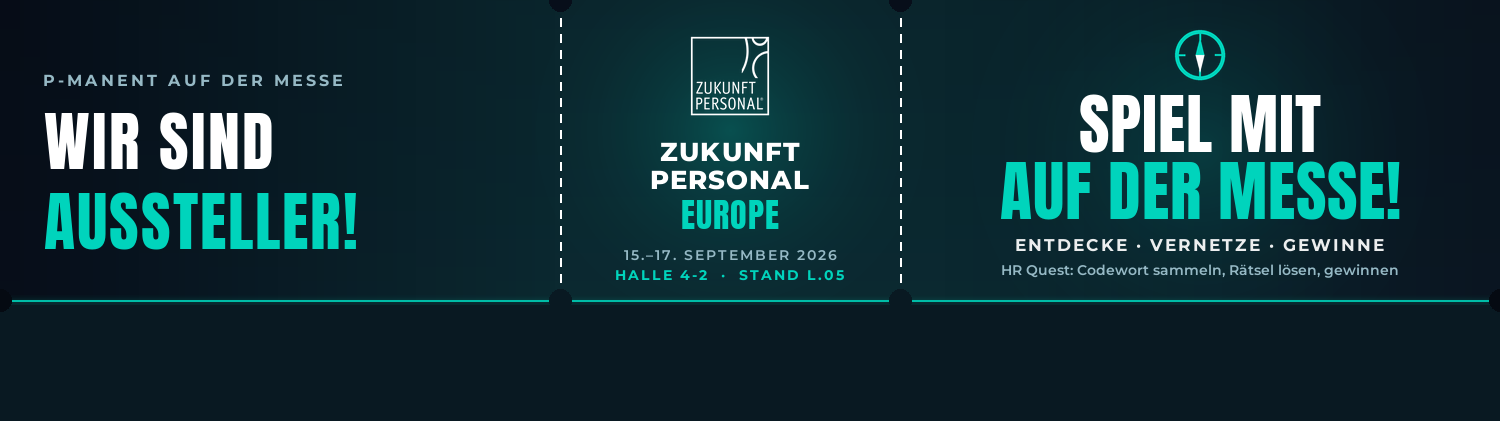 p-manent auf der Zukunft Personal Europe 2026 – Halle 4-2, Stand L.05